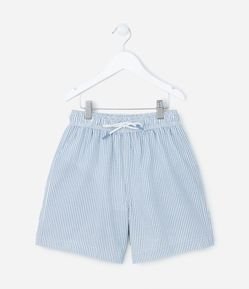 Bermuda Infantil Texturizada com Estampa Listrada - Tam 5 a 14 anos