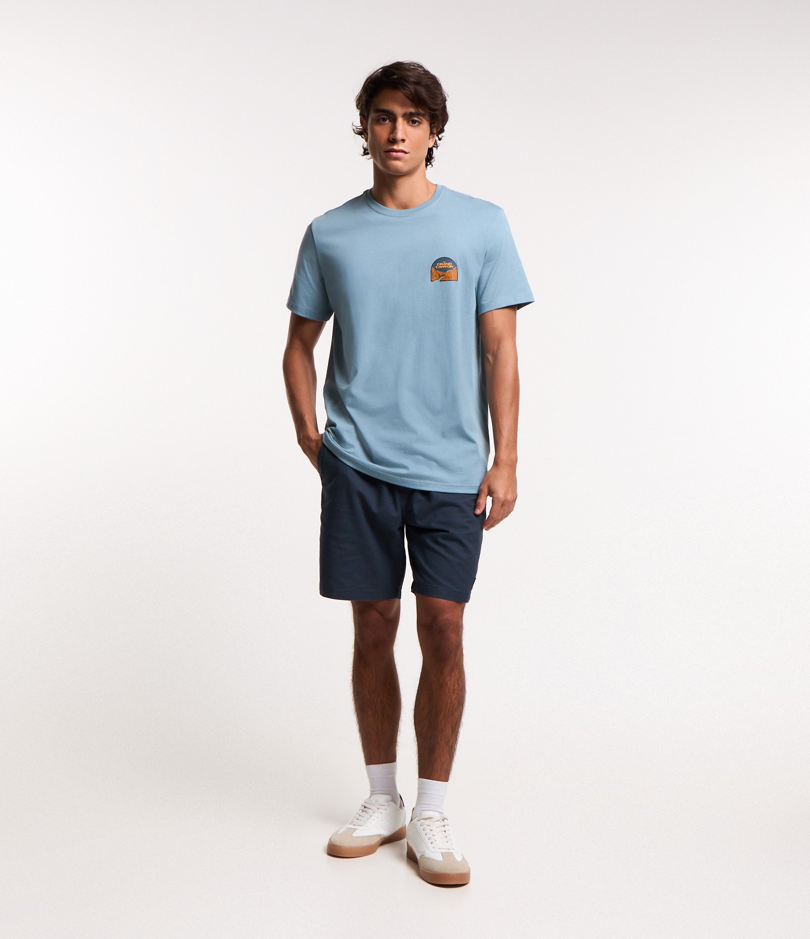 Camiseta Comfort em Algodão Peruano com Estampa Grand Canyon Azul 2