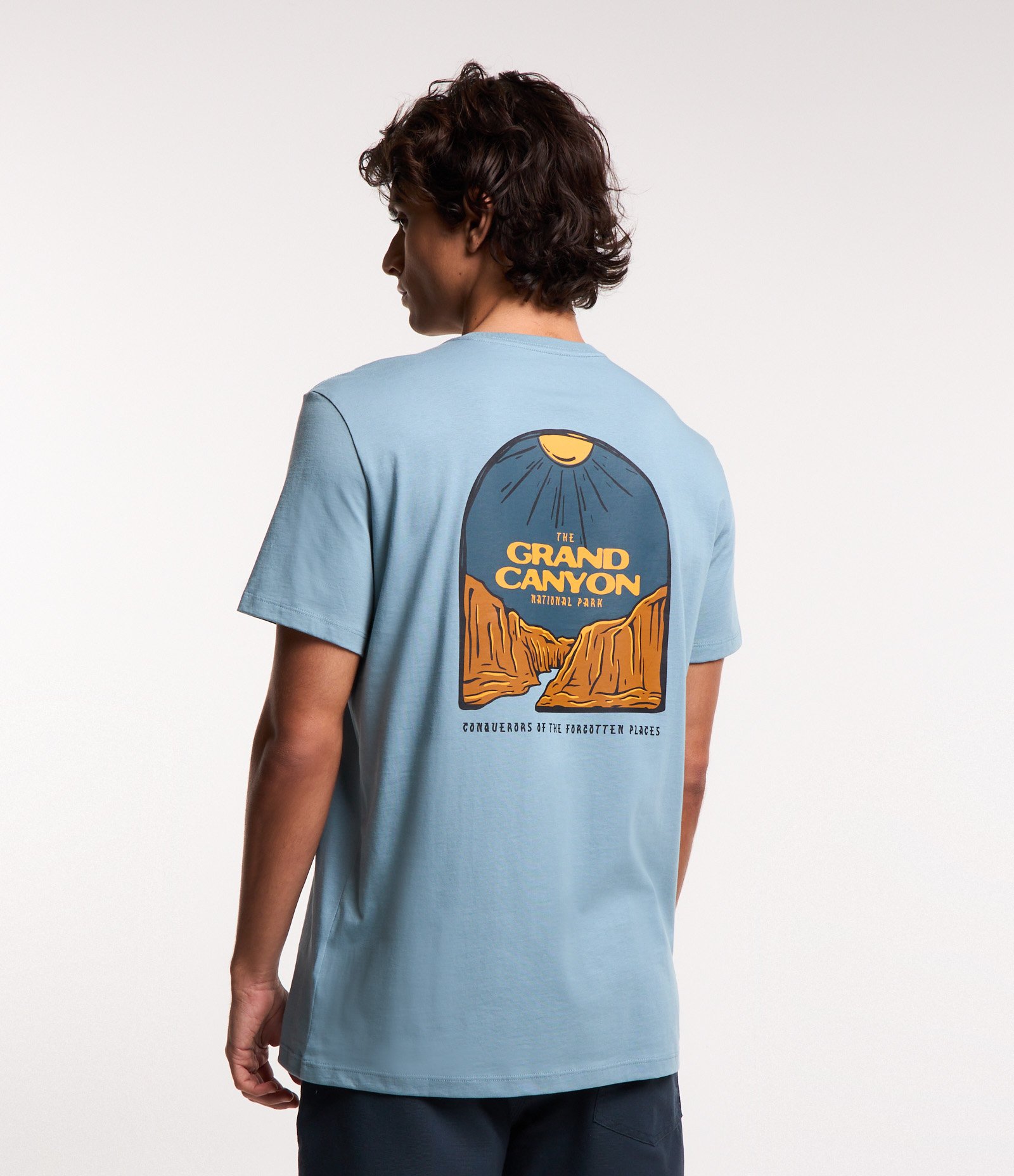 Camiseta Comfort em Algodão Peruano com Estampa Grand Canyon Azul 3