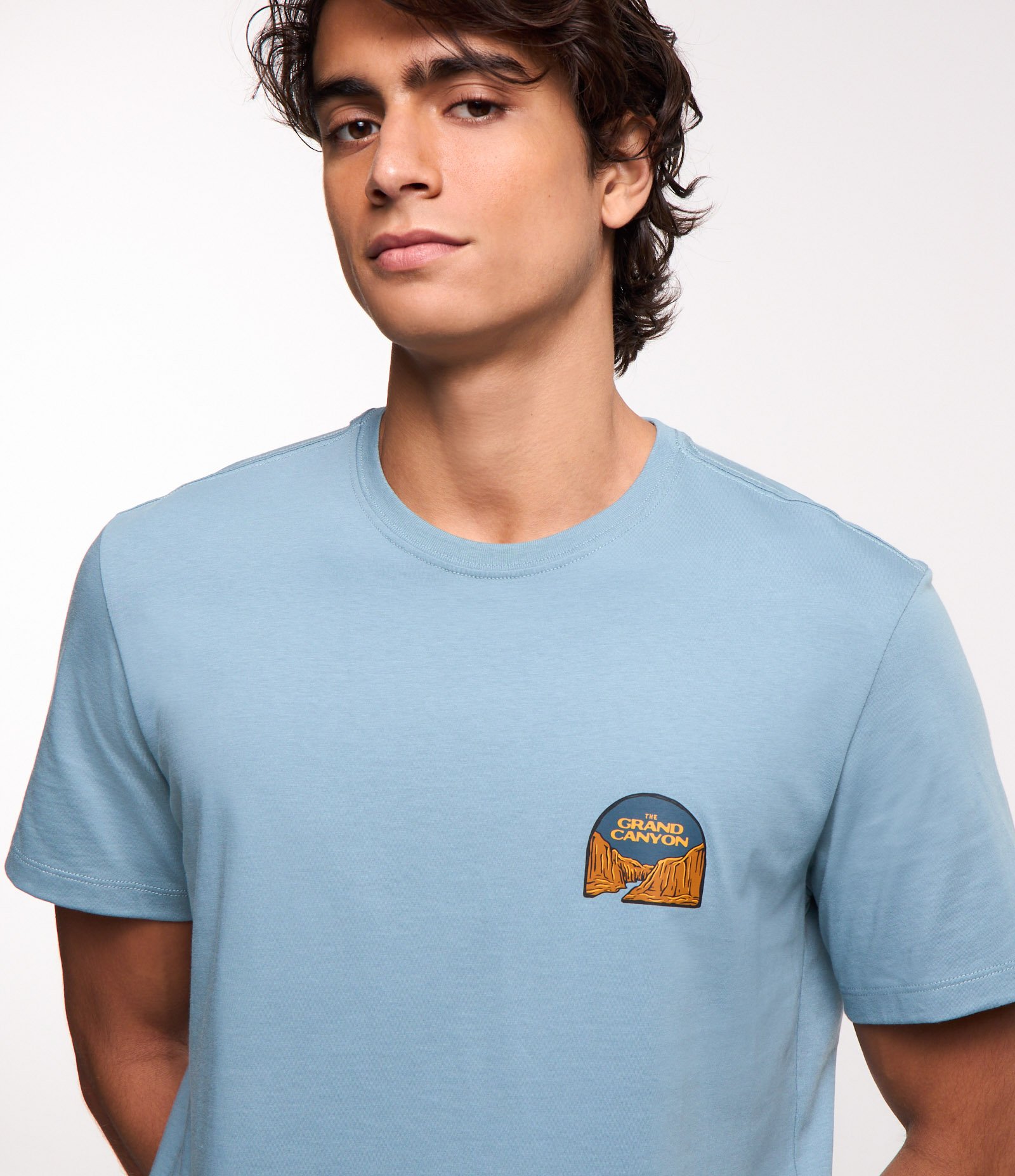 Camiseta Comfort em Algodão Peruano com Estampa Grand Canyon Azul 4
