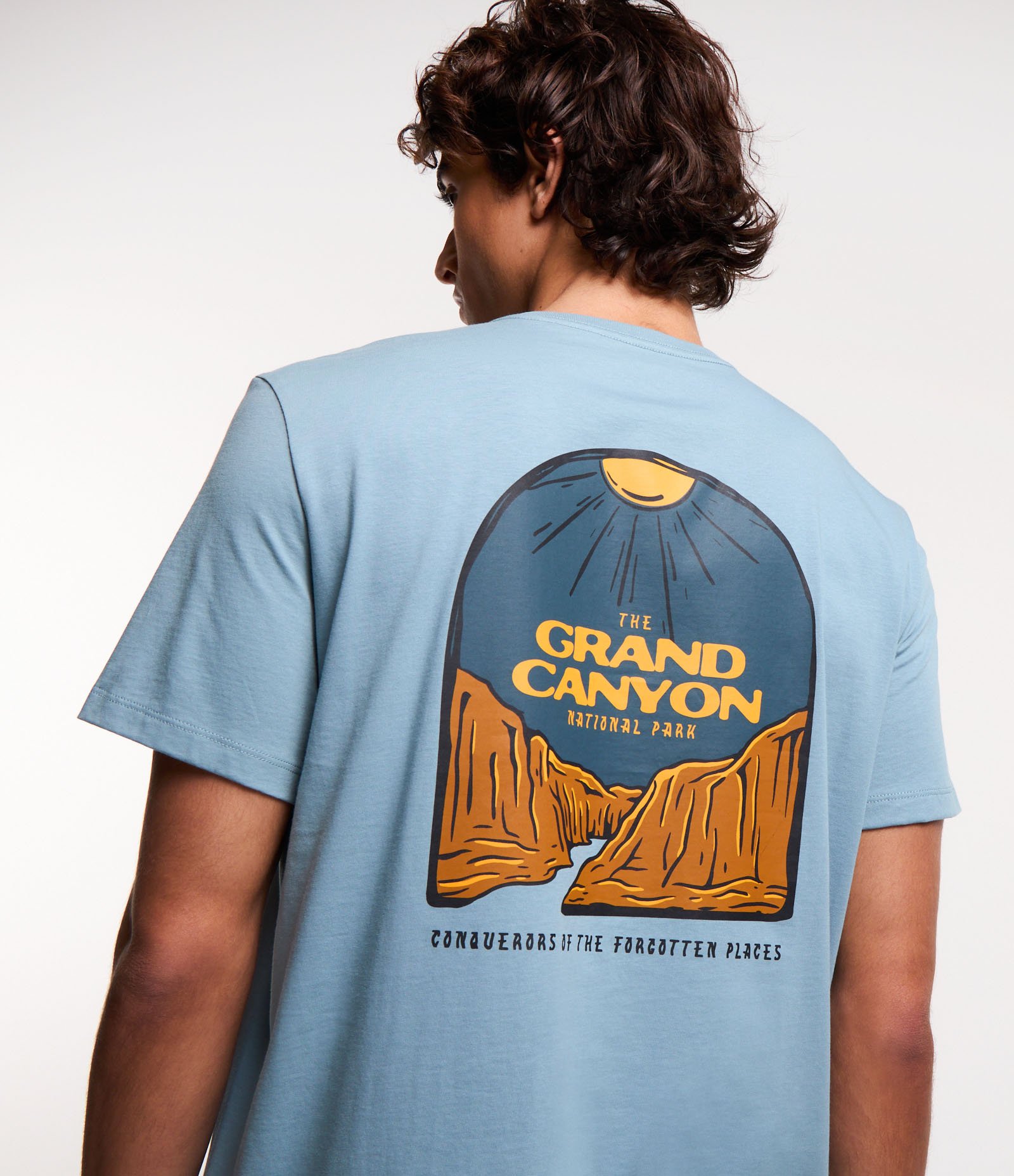 Camiseta Comfort em Algodão Peruano com Estampa Grand Canyon Azul 5