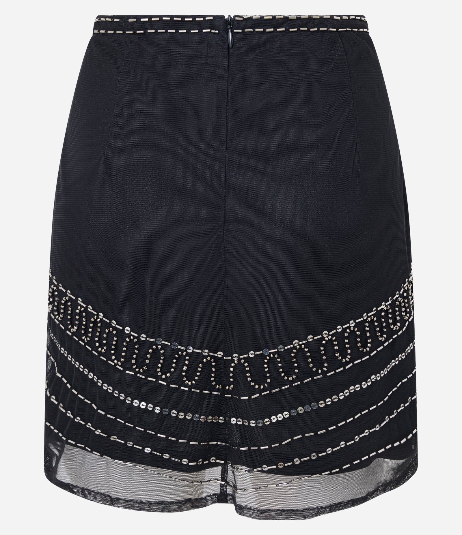Saia Curta em Tule com Bordado de Canutilhos Preto 7