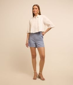 Short Alfaitado com Cinto com FIvela Diferencada