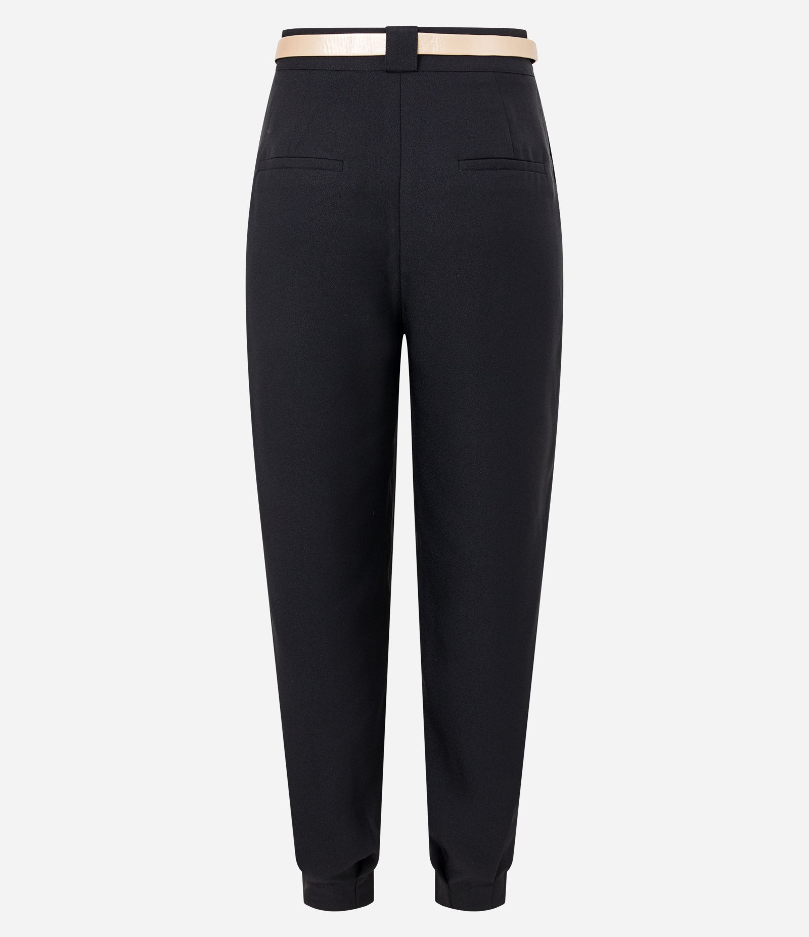 Calça Canoura Cintura Alta e Cinto de PU com Efeito Metalizado Preto 6