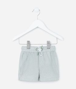 Bermuda Infantil Listrada e com Bolsinho -  0 a 18 meses