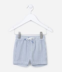 Bermuda Infantil Listrada e com Bolsinho -  0 a 18 meses