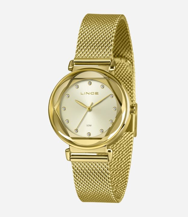 Relógio Feminino Lince Analógico com Caixa de Metal e Pulseira de Aço
