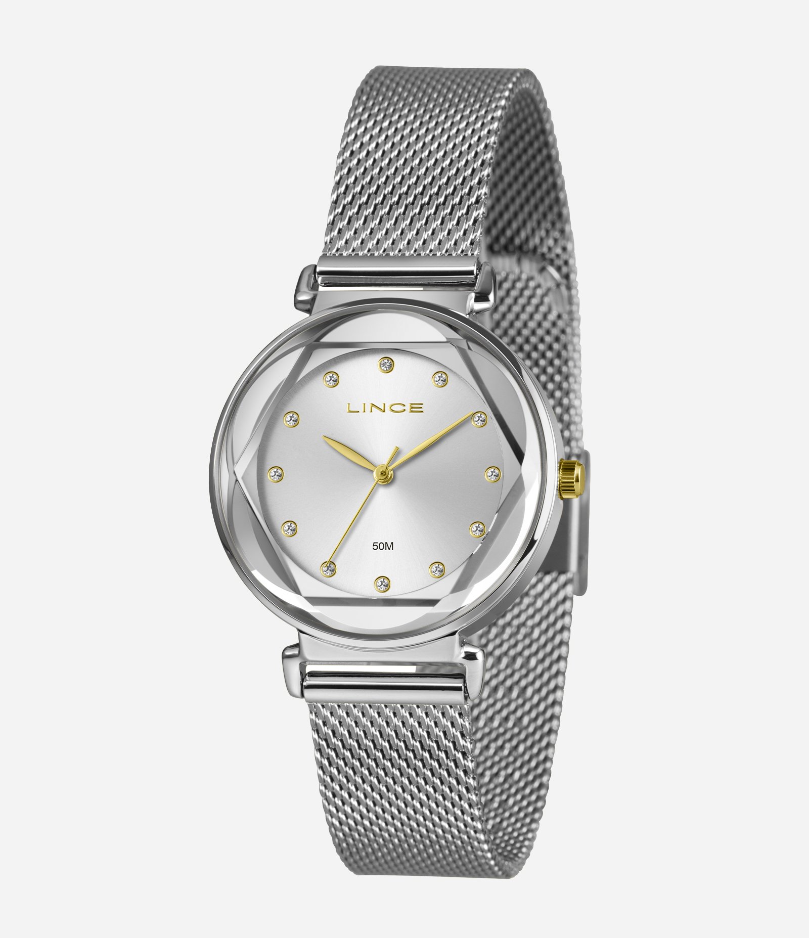 Relógio Feminino Lince Analógico com Caixa de Metal e Pulseira de Aço  Prata 1