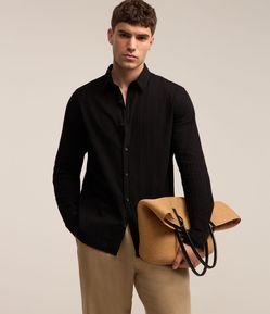Camisa Manga Longa com Textura