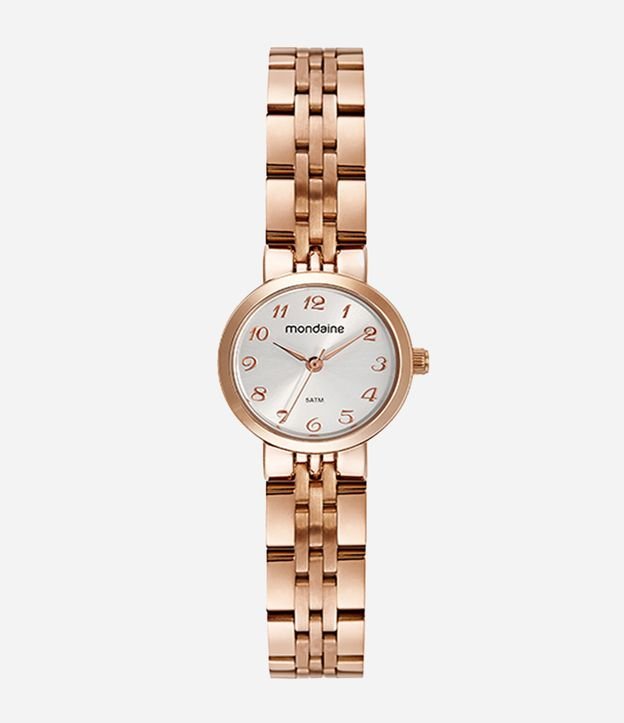 Kit Relógio Feminino Mondaine Analógico com Caixa de Metal e Pulseira de Aço