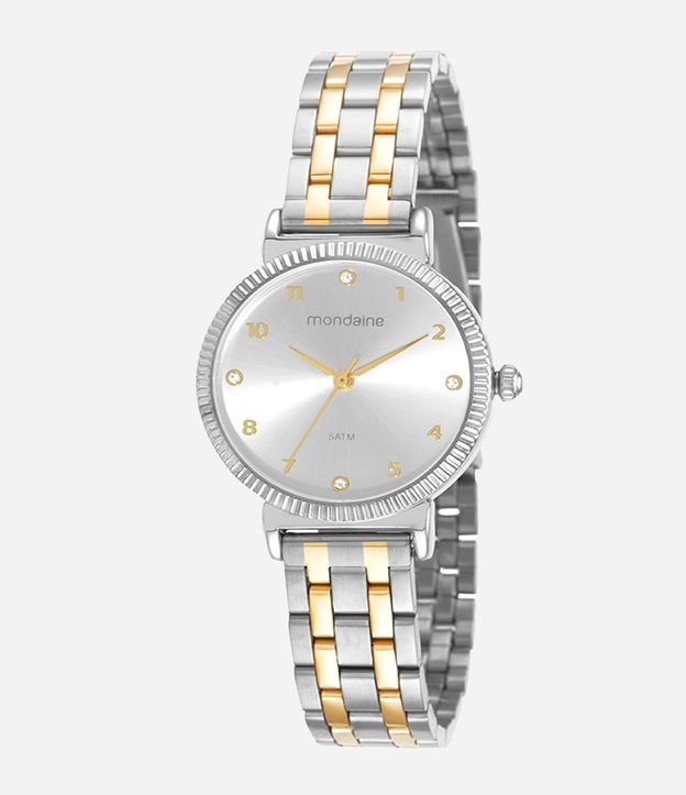 Kit Relógio Feminino Mondaine Analógico com Caixa de Metal e Pulseira de Aço 