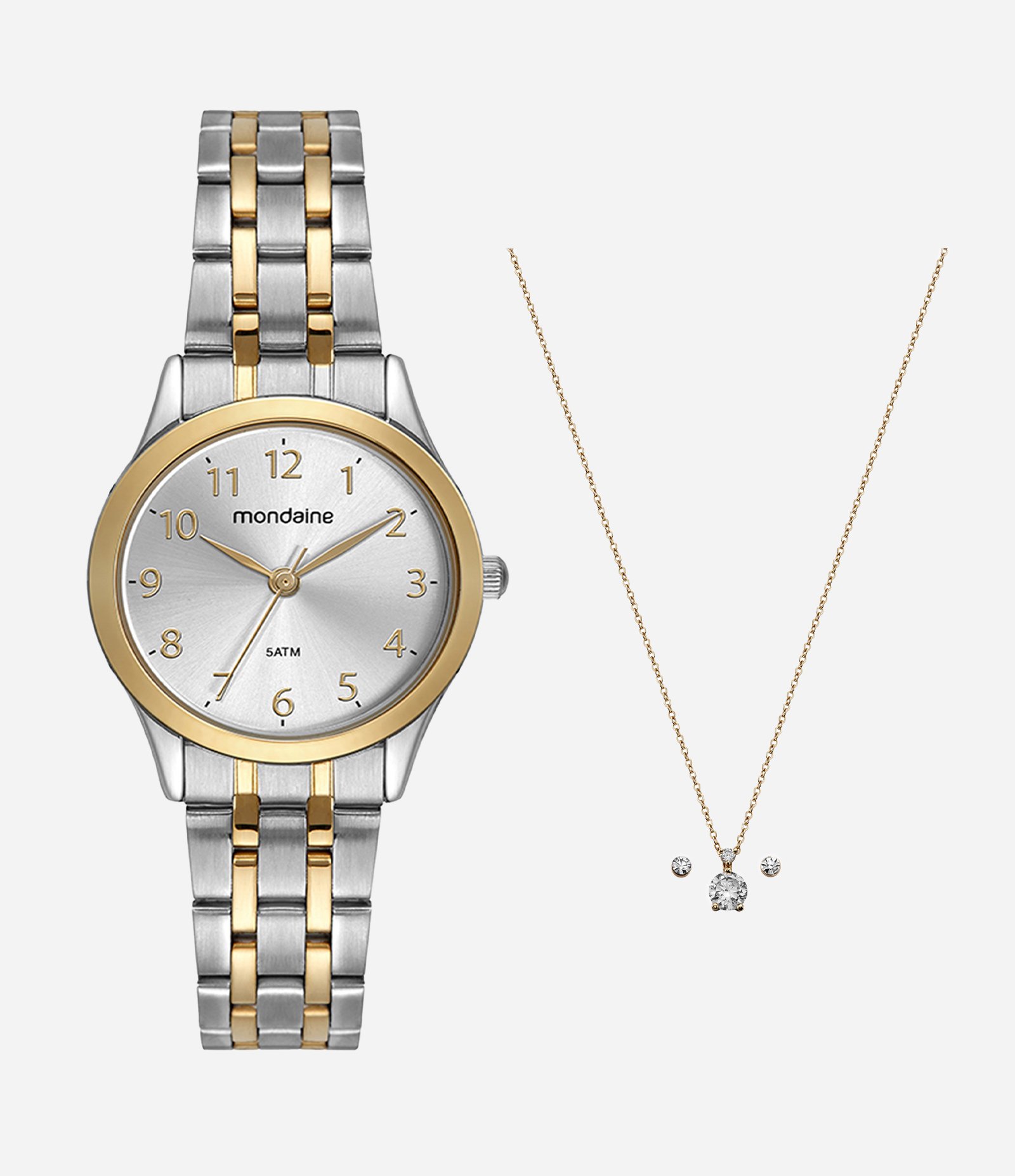 Kit Relógio Feminino Mondaine Analógico com Caixa de Metal e Pulseira de Aço  Misto 4