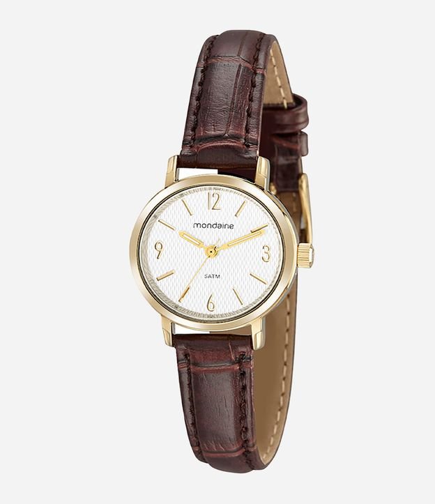 Kit Relógio Feminino Mondaine Analógico com Caixa de Metal e Pulseira de Couro