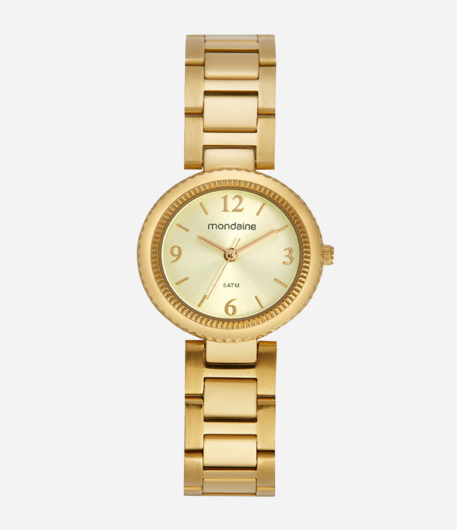 Kit Relógio Feminino Mondaine Analógico com Caixa de Metal e Pulseira de Aço Dourado 1