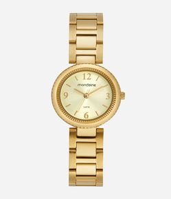 Kit Relógio Feminino Mondaine Analógico com Caixa de Metal e Pulseira de Aço