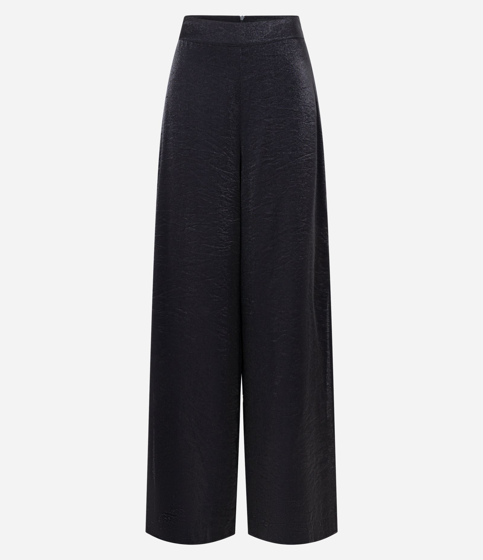 Calça Pantalona Acetinada com Fenda Lateral Preto 7
