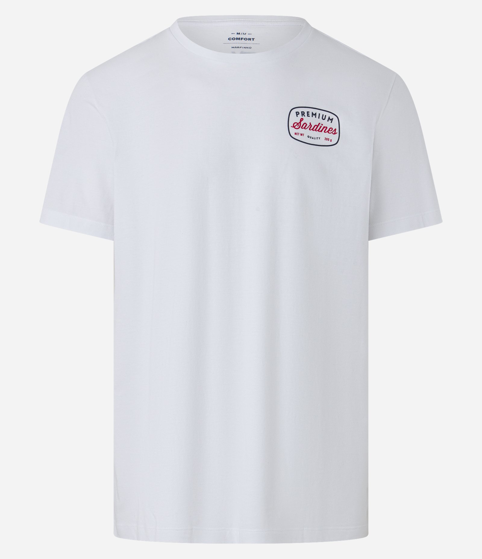 Camiseta em Algodão com Lettering Sardine Estampado Branco 6