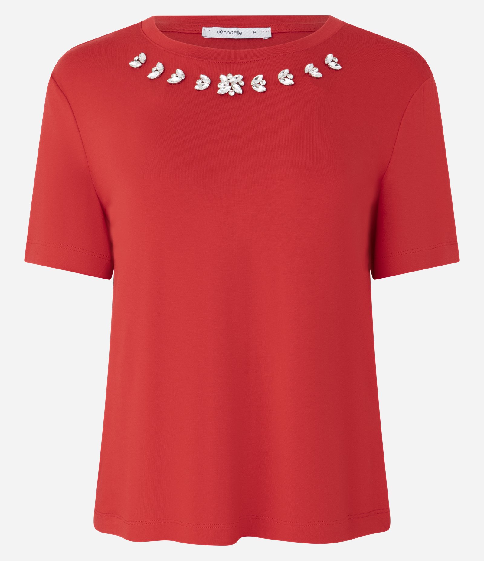 Blusa em Viscose com Brilho Floral na Gola Laranja 4