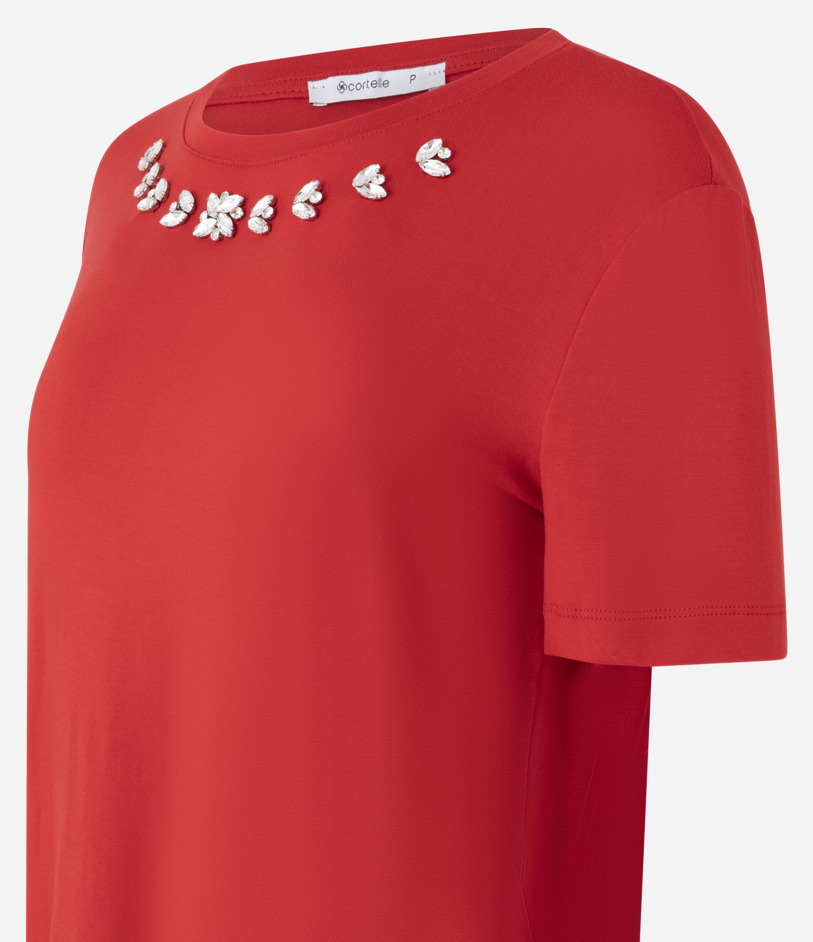 Blusa em Viscose com Brilho Floral na Gola Laranja 5