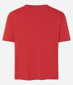 Blusa em Viscose com Brilho Floral na Gola