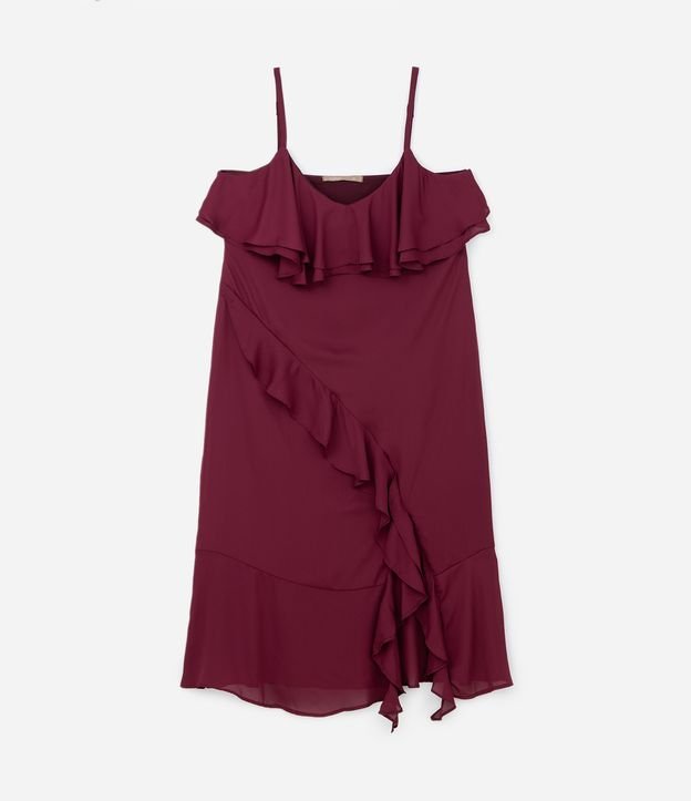 Vestido Midi em Crepe com Babados Curve & Plus Size