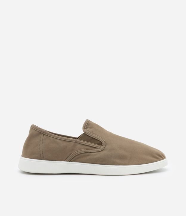 Tênis Slip On em Lona Desestruturada