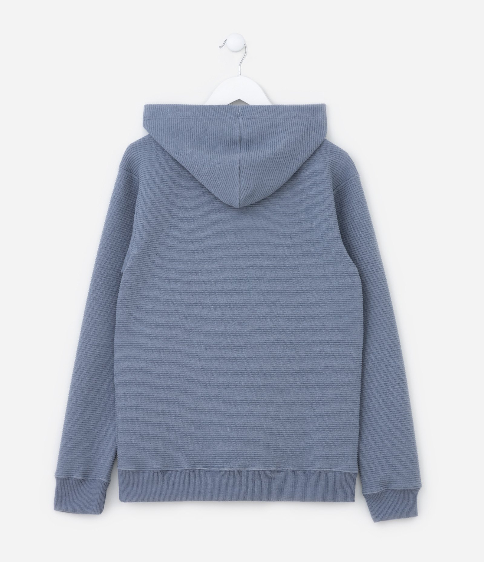 Blusão Infantil Texturizado com Capuz - Tam 5 a 14 Anos Azul 2