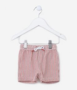 Bermuda Infantil Listrada e com Bolsinho -  0 a 18 meses