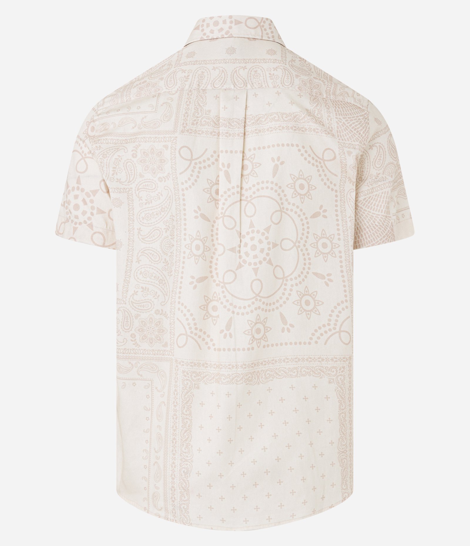 Camisa em Tricoline com Estampa Paisley Bege 6