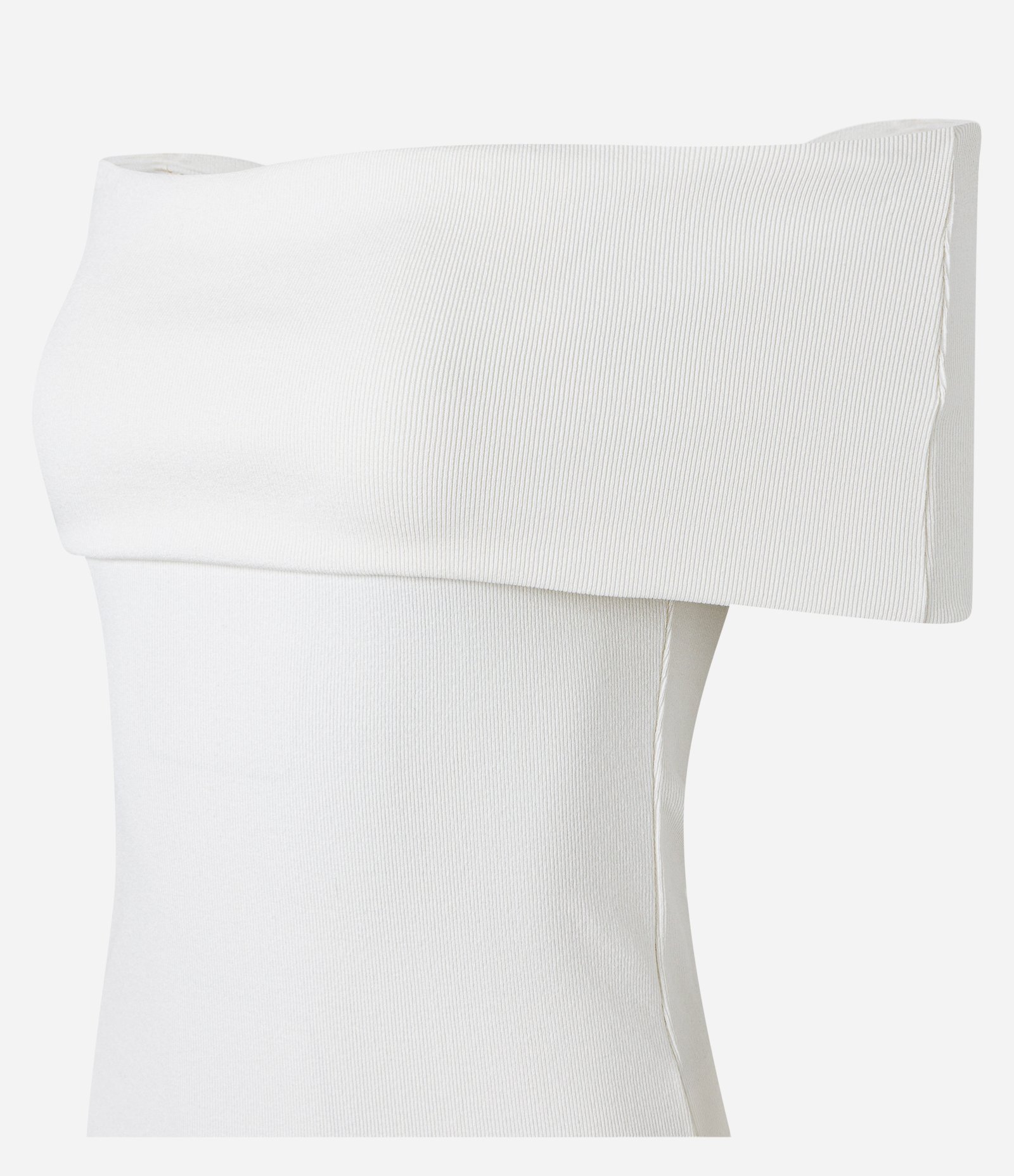 Blusa Ombro a Ombro em Ribana com Textura Canelada Branco Neve 7