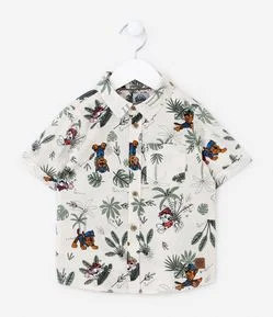 Camisa Infantil em Algodão Estampa Patrulha Canina - Tam 1 a 5 anos