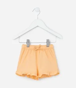 Short Infantil em Microfibra com Babadinhos - Tam 3 a 18 meses