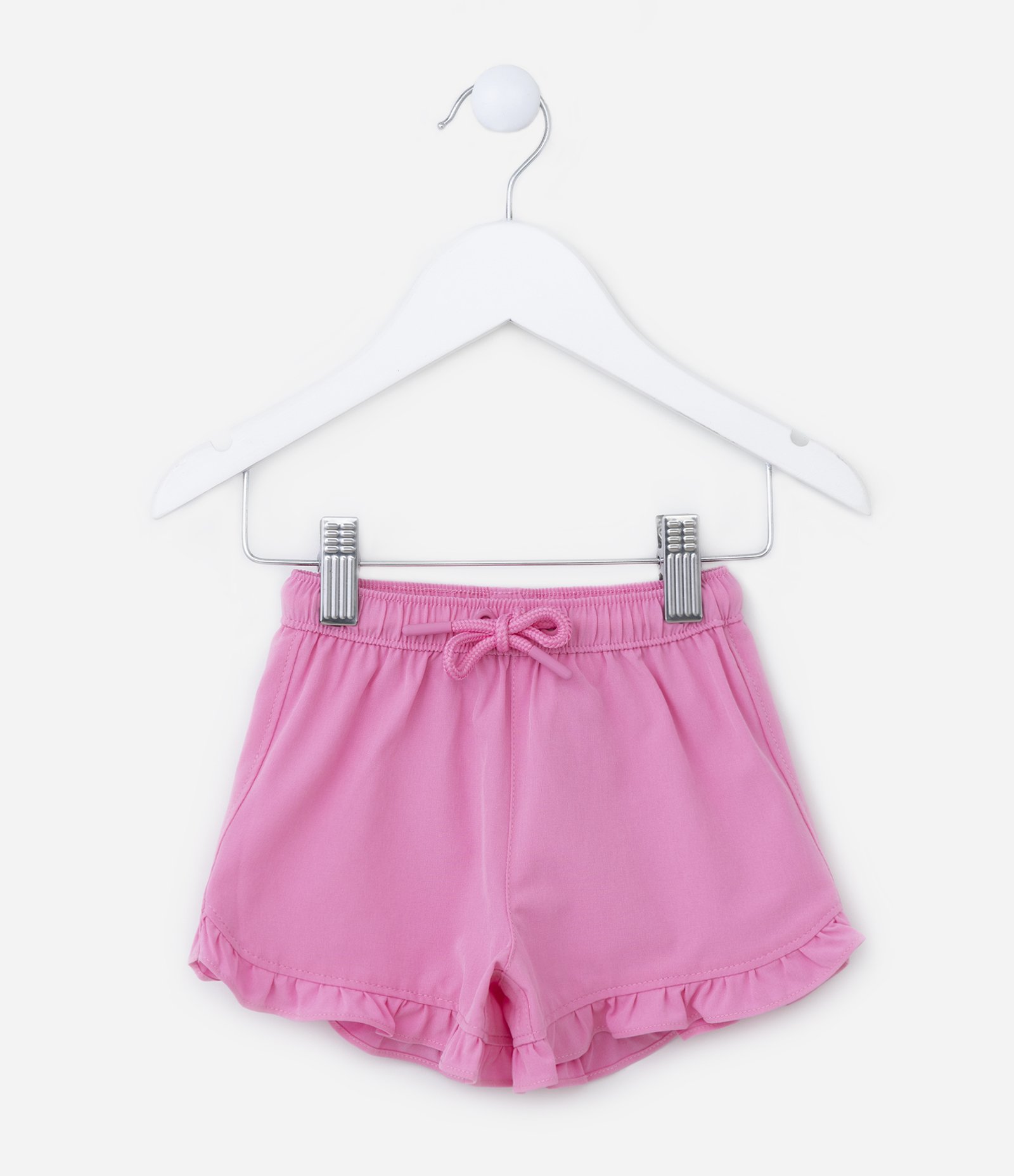 Short Infantil em Microfibra com Babadinhos - Tam 3 a 18 meses Rosa 1