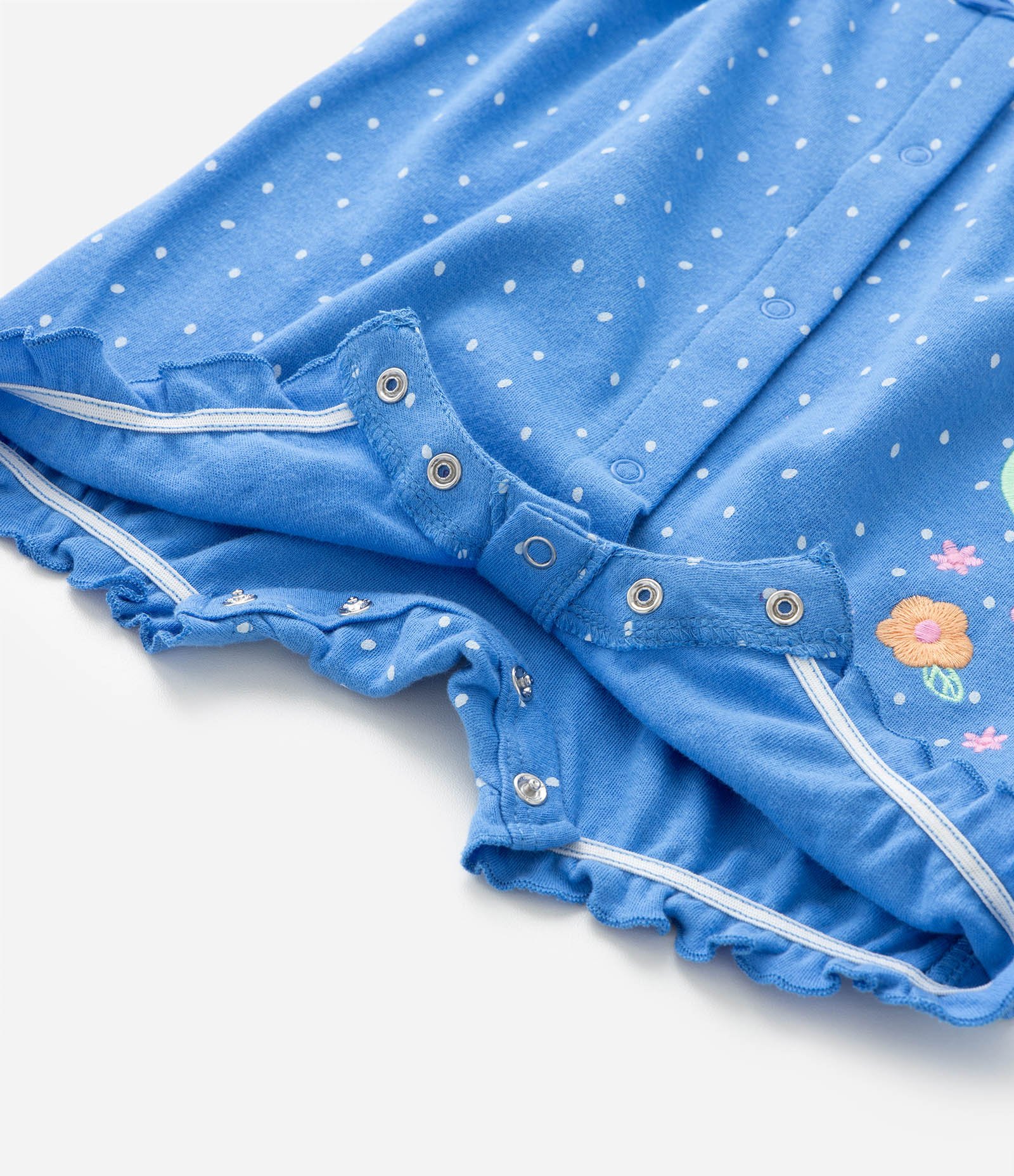 Macaquinho Infantil com Estampa Poá e Melancia - Tam 0 a 18  meses Azul 5