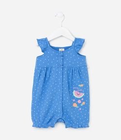 Macaquinho Infantil com Estampa Poá e Melancia - Tam 0 a 18  meses