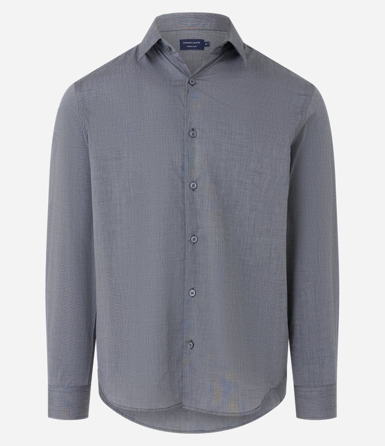 Camisa Regular em Algodão com Manga Longa Cinza 5