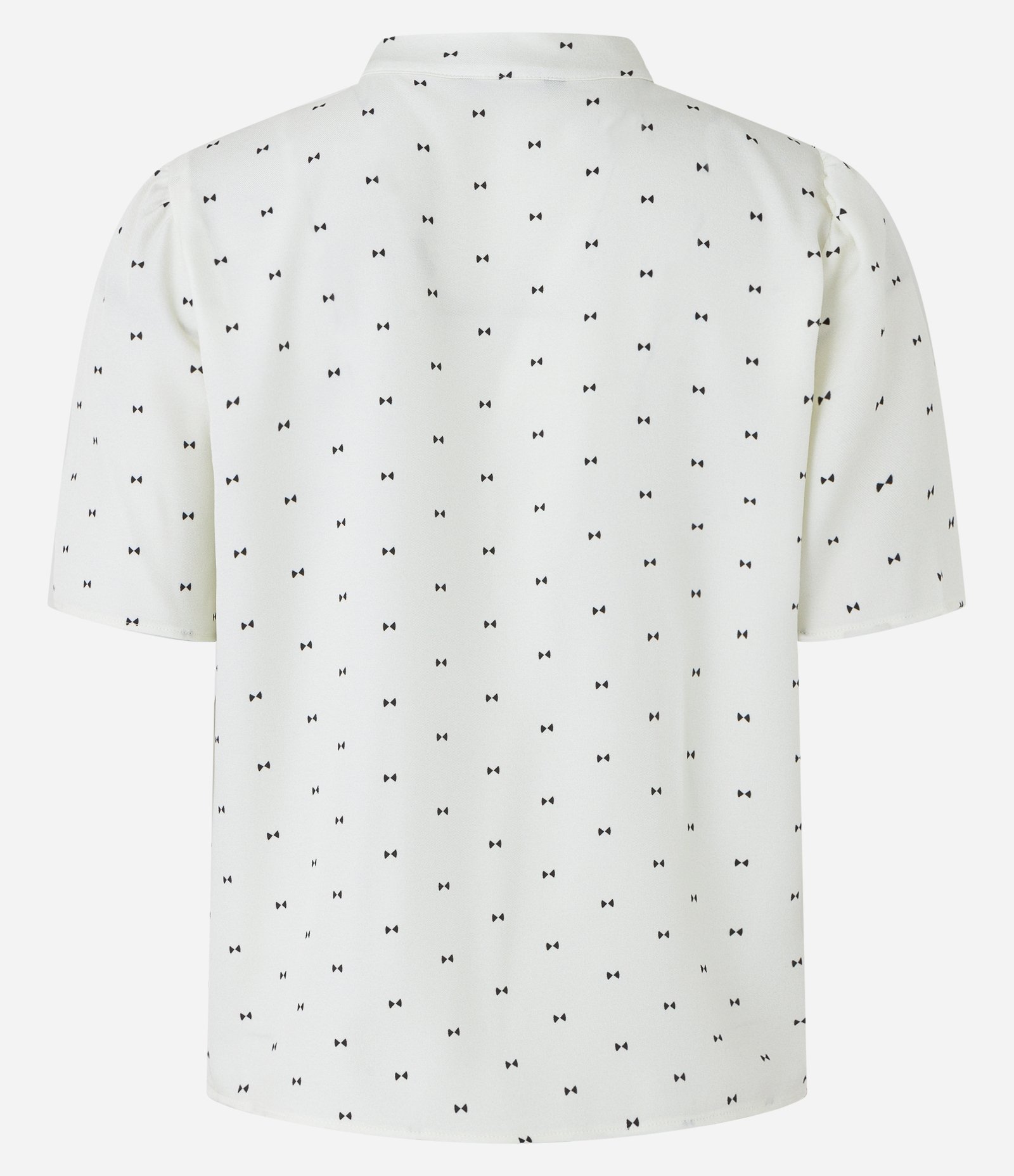 Blusa em Crege com Gola Laço e Estampa de Lacinhos Off White 6