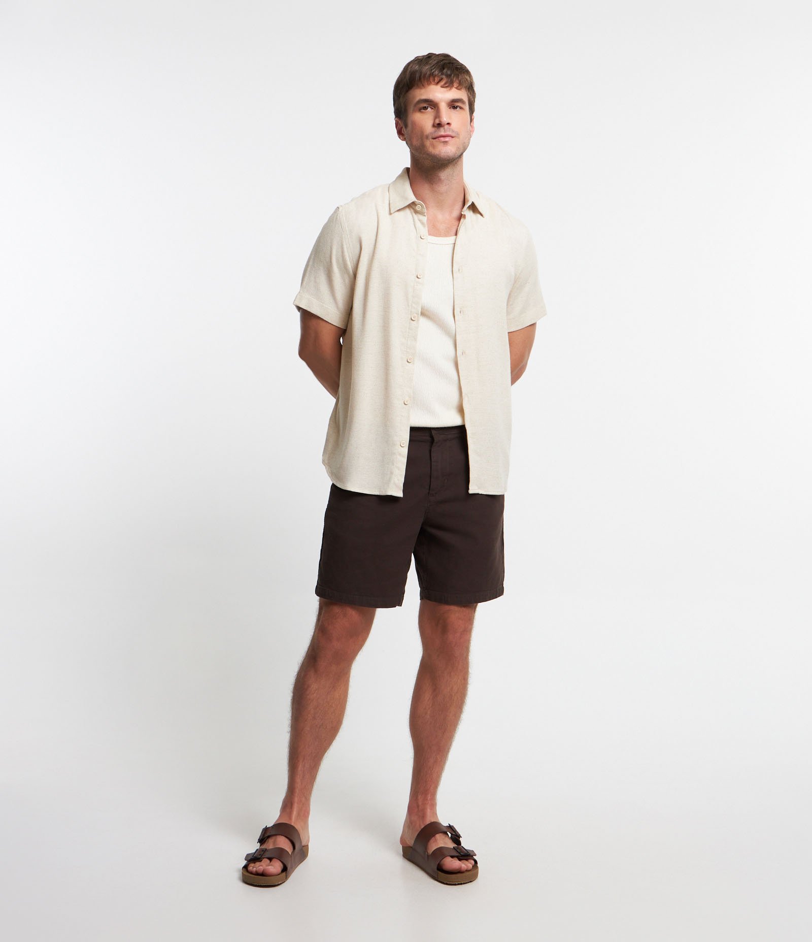 Camisa em Viscose e Linho com Textura Rústica 2