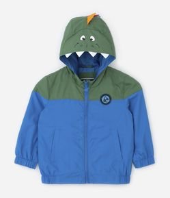 Jaqueta Infantil com Capuz e Estampa Interativa de Dino - Tam 1 a 5 Anos