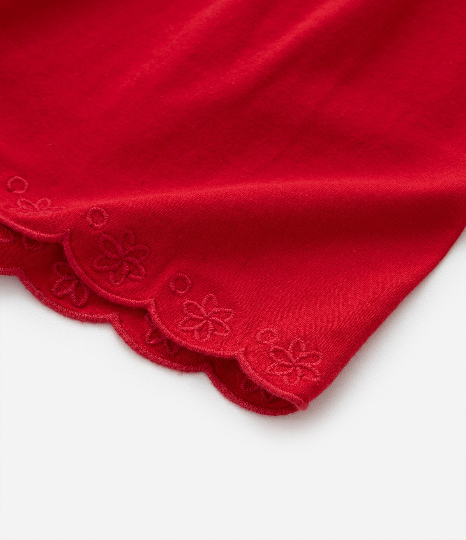 Short Clochard Infantil com Bordado na Barra - Tam 1 a 5 Anos Vermelho 4