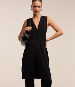 Blusa Túnica Alongada com Botões