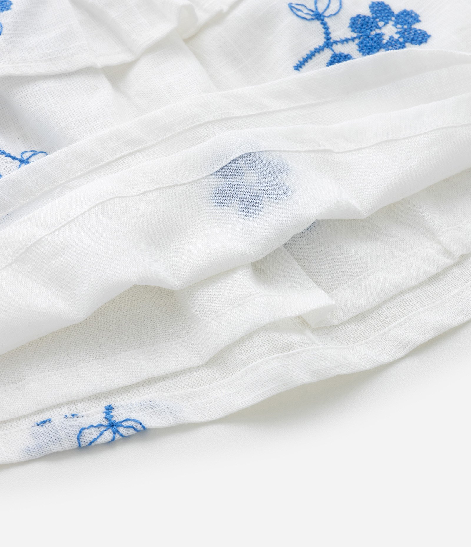 Blusa Infantil em Tricoline com Bordados de Flor - Tam 1 a 5 Anos Branco Neve 5