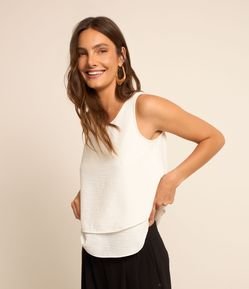 Blusa sem Manga em Airflow com Texturas e Camada na Barra