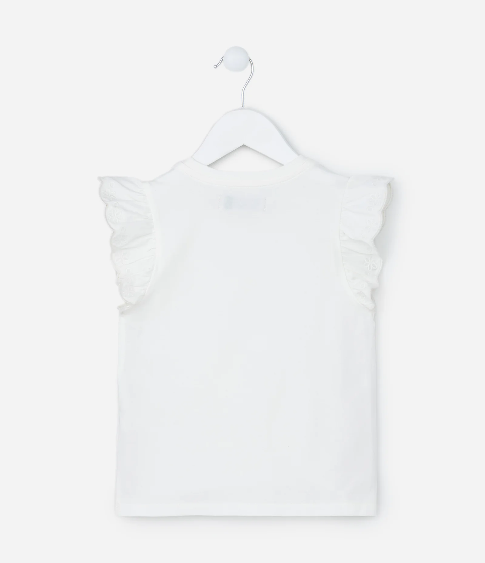 Blusa Infantil com Babadinhos nas Cavas - Tam 1 a 5 Anos Branco 2