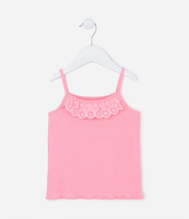 Regata Infantil com Babado Broderie - Tam 1 a 5 Anos