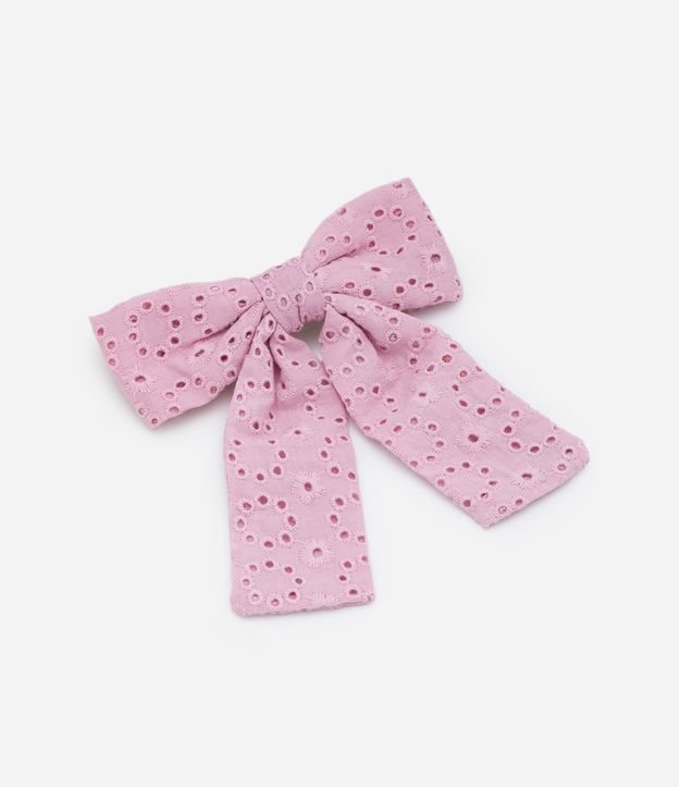 Presilha Laço de Cabelo Infantil em Broderie - Tam U