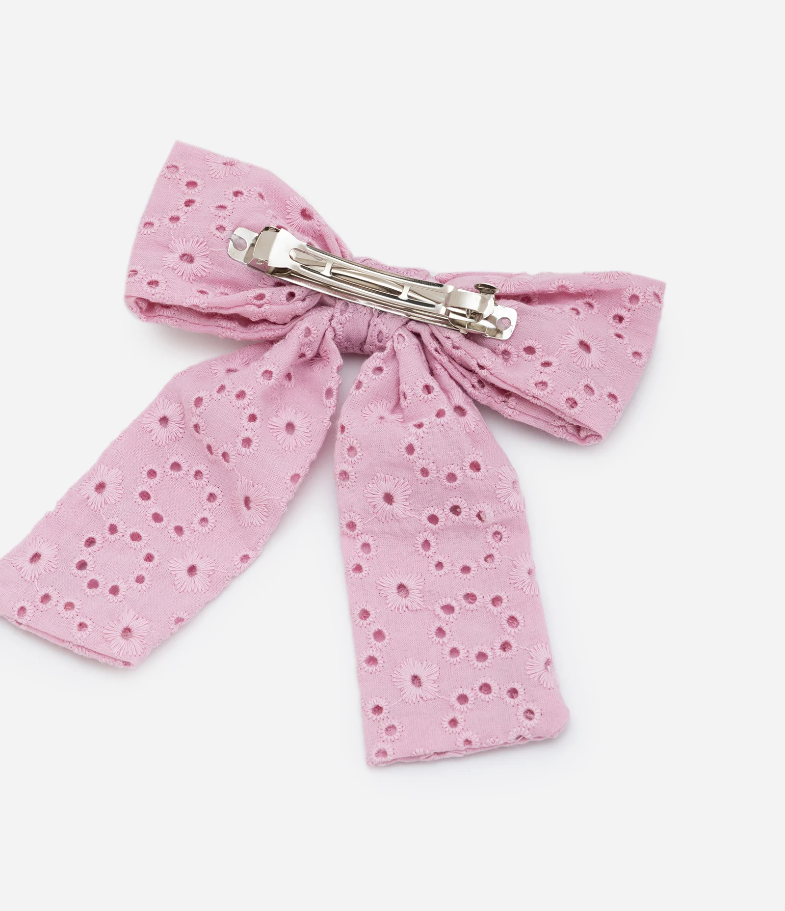 Presilha Laço de Cabelo Infantil em Broderie - Tam U Rosa 2
