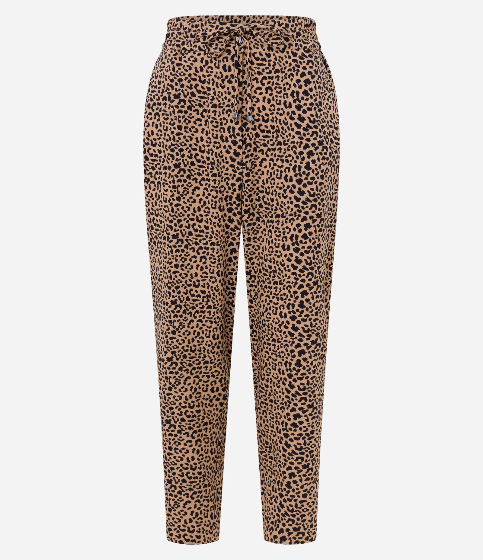 Calça em Crepe com Amarração no Cós e Estampa Animal Print Marrom 5
