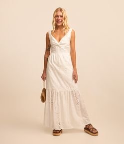 Vestido New Midi em Laise com Busto Torcido