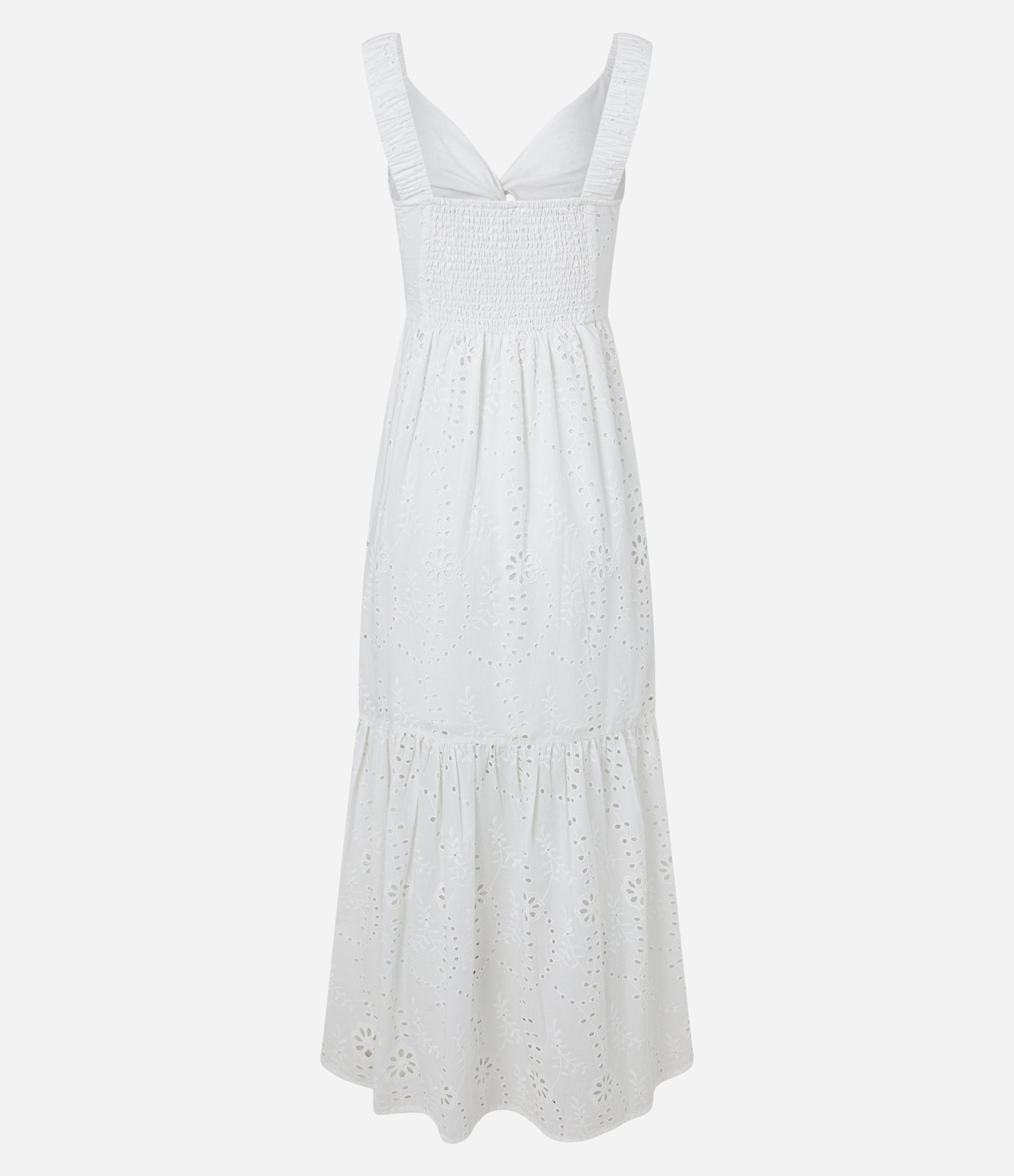 Vestido New Midi em Laise com Busto Torcido Branco 8